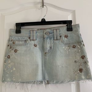 Abercrombie & Fitch Embellished  Denim Mini Skirt